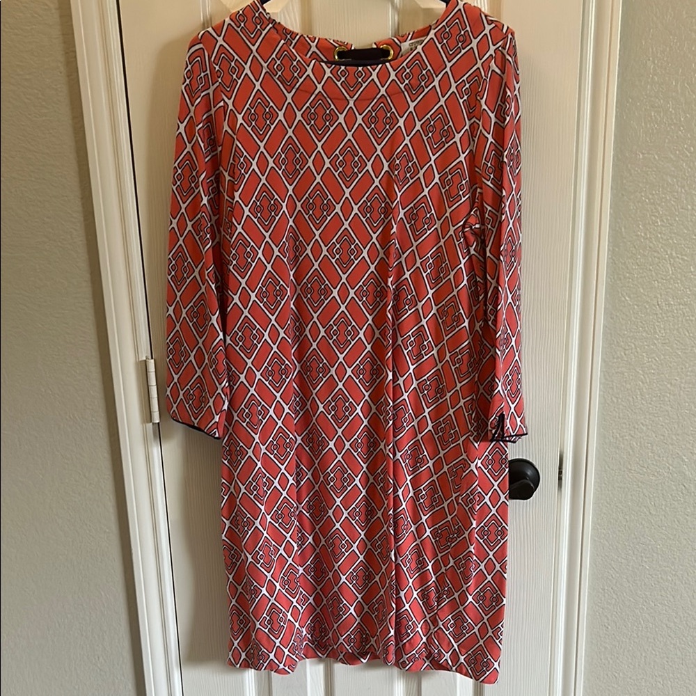 Crown & Ivy Pink Sheath Dress 3/4 Sleeve Crew Neck